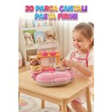 20 Parça Çantalı Pasta Fırını – Taşınabilir Mini Şef Mutfak Seti ve Eğitici Rol Yapma Oyuncağı