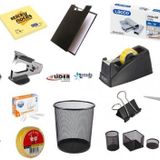 20 Parça Masa Üstü Ofis Seti Çöp Kovası, Sekreterlik, Makas, Bant Makinesi, Delgeç, Zımba Makinesi
