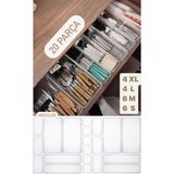 20 Parça Modüler Mutfak Çekmece Organizer Seti, Kaşıklık ve Bıçaklık - Altın - Seçenek 1