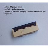 20 Pin 0.5 Adımlı Alt Kontak Flex Soketi Flex Ffc Konnektörü 20-0.5-Alt