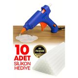 20 Watt Sıcak Silikon Tabancası Şeffaf Mum Yapıştırıcı Tabanca 10 Adet 15 Cm Çubuk Silikon Hediye