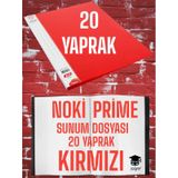 20 Yaprak Kırmızı A4 Sunum Dosyası Noki Prime Yüksek Kalite Poşet Kalınlığı Yerli Üretim Çok Renkli