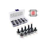 200 Adet 6x6mm Tact Buton Set 10 Farklı Yükseklikte 4 Pin Dokunmatik Anlık Basmalı Düğme Anahtar DVM.101.076