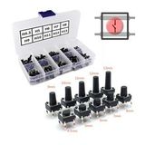 200 Adet 6x6mm Tact Buton Set 10 Farklı Yükseklikte 4 Pin Dokunmatik Anlık Basmalı Düğme Anahtar