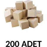 200 Adet Ahşap Doğal Küp Blok 2 cm Naturel - Sarı