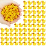 200 adet Mini reçine ördek sarı küçük ördekler okul projesi aksesuarları minyatür karakterler peri bahçe peyzaj akvaryum Dollhouse saksı bitkileri süslemeleri