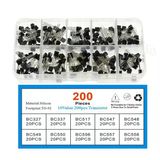 200 Adet Transistör Seti Kutulu 10 Tip Npn Pnp To-92 Bc327 Bc337 Bc517 Bc547 Bc548