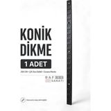 200 cm Siyah Konik Dikme 1 Adet Çift Sıra Delikli Modüler Raf Profili - Ahşap - Seçenek 1