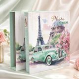 200 Fotoğraf Kapasiteli 10x15cm Fotoğraf Albümü Paris Desenli Kutulu Anı Albümü