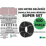 200 Metre Deliksiz Damla Sulama Borusu Ve Super Sulama Seti- 16 Mm
