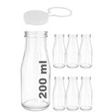 200 ml Şeffaf Şişe Süt, Ayran, Su, Limonata, Meşrubat Şişesi 200 Cc Askılı Kapaklı Cam Şişe 6 Adet (6, Şeffaf Askılı Kapak, 200)