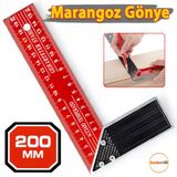 200 Mm 20 Cm Alüminyum Marangoz Gönye Metal Gövde Açılı Ölçüm Cetveli Ahşap İnşaat Hassas Gönye