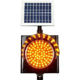 200 mm Ledli Güneş Enerjili Flaşör, Solar Çakar Lamba - Kırmızı Ledli