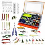 200 Parça Balık Yem Seti, Taşıma Kutulu Silikon Minnow Jig Kurşun İğne Fırdöndü Klips Pense İçeren Tatlı Tuzlu Su Balıkçılık Levrek Çipura Turna Kefal Karagöz Sinarit İçin Çok Amaçlı Olta Yem Takımı