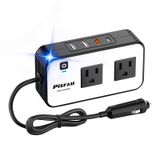 200 W Araç Güç Çevirici, PiSFAU DC 12V - 110V AC Araç Fişi Adaptörü Çıkışı [20W USB-C]/USB Hızlı Şarj Cihazı (18W) / 4.8A Dizüstü Bilgisayar için Çift USB/Araç Şarj Cihazı