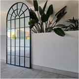 200 x 100 cm Oval Pencere Boy Aynası - Ahşap Dekorasyon Pencereli Pinterest Dev Boy Aynası - Siyah