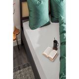 200 x 200 Cm Battal Boy Düz Pamuklu Çift Kişilik Lastikli Fitted Penye Çarşaf - Gri