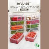 2000 ml Şeffaf Buzdolabı Saklama Kabı, Kendinden Kapaklı Derin Dondurucu Kabı, Buzluk Kutusu, Dolap Organizeri, Mutfak Düzenleyici, BPA FREE (5)