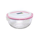 2000 ml Yuvarlak Cam Saklama Kabı, Pembe, Dayanıklı ve Şık Tasarım - Seçenek 1