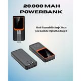 20000 Mah Powerbank | Çok Kablolu, Dijital Göstergeli, Yüksek Hızlı Şarj Cihazı Mir84283556
