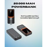 20000 Mah Powerbank | Çok Kablolu Dijital Göstergeli Yüksek Hızlı Şarj Cihazı Nemere - Renkli