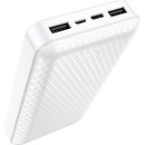 20000MAH 74WH, Dual USB Output, Usb-C Input ve Micro USB Input Güç Bankası Powerbank iPhone ile Uyumlu Şarj Seviyesi LED Gösterli Kompak ve Modern Tasarım BJ3A - Beyaz