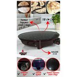 2000w Elektrikli Lüks Termostatlı 50 Cm Ekmek,gözleme,börek Ve Katmer Sacı l Granit emaye