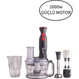 2000W Hepsi Bir Arada Buz Kırma Fonksiyonlu Çok Amaçlı Mutfak Robotu Black - Siyah