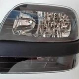 2001-2005 Fiat Doblo Far Lambası Sol Elektrikli-Motorsuz-Siyah 8Fişli (Siyah Bandlı)(H1-H7) (Ayfar)