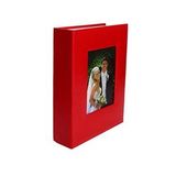 200'lük Deri 10x15cm. Pencereli Kırmızı Fotoğraf Albümü