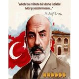200X200 Ek Dikiş Kumaş Okul Panoları, Etkinlik Fon, 12 Mart Istiklal Marşı Panosu.