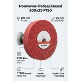200X25 mm P180 Polisaj Keçesi Çapak Alma ve Metal Yüzey Parlatma Diski 1 Adet