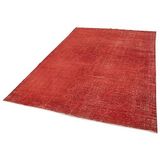 200x290 cm Geometrik Halı Kırmızı Geometrik Yün El Dokuma Modern Geometrik Etnik Eskitme Desenli Boho Oturma Odası Salon Yolluk Koridor Mutfak Halısı