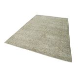 200x294 cm Kareli Kilim Bej Kareli Yün El Dokuma Modern Geometrik Etnik Eskitme Desenli Boho Oturma Odası Salon Yolluk Koridor Mutfak Halısı
