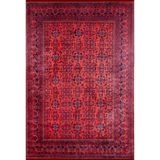 200x300 cm Kiselyovsk Kırmızı Madalyon Yün El Dokuma Modern Geometrik Etnik Eskitme Desenli Boho Oturma Odası Salon Yolluk Koridor Mutfak Halısı
