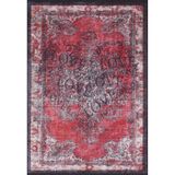 200x300 cm Sandomierski Kırmızı Madalyon Yün El Dokuma Modern Geometrik Etnik Eskitme Desenli Boho Oturma Odası Salon Yolluk Koridor Mutfak Halısı
