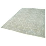 200x310 cm Geometrik Halı Yeşil Geometrik Yün El Dokuma Modern Geometrik Etnik Eskitme Desenli Boho Oturma Odası Salon Yolluk Koridor Mutfak Halısı