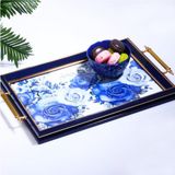 201 Cam Akrilik Dikdörtgen Tepsi Lacivert 50CM*31CM - 50 x 31 cm