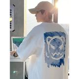 20/1 Penye Compack Bisiklet Yaka Kore Tarzı Sevimli Ayı Baskı Kısa Kol Erkek T-Shirt - Beyaz