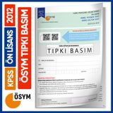 2012 Kpss Ön Lisans Ösym Tıpkı Basım Çıkmış Soru Deneme Kitapçığı (Video Çözümlü Türkiye Geneli)
