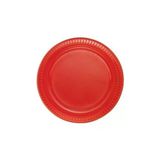 2022 Yılbaşı Fırsatları - Beyaz At -Kırmızı Plastik Tabak 22 Cm 25Li - ™ Beyaz At®