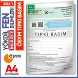 2022/1 Yökdil İngilizce Fen Bilimleri Ösym Çıkmış Soru Tıpkı Basım Deneme Kitapçığı Türkiye Geneli