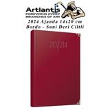 2024 Ajanda Bordo 14X20 Cm Cizgili 1 Adet Gunluk Planlayici Suni Deri Ciltli Ajanda 2024 Ofis Okul Buro