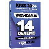 2024 KPSS Ortaöğretim Ön Lisans Genel Kültür Vatandaşlık Tamamı Çözümlü 14 Deneme - Yediiklim Yayınları