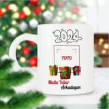 2024 Mutlu Yıllar Kişiye Özel Resimli Yılbaşı Hediyesi Baskılı Kupa Bardak