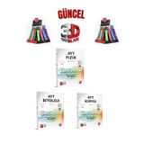 2025 3D Çözüm Ayt Fizik(24)-Kimya(24)-Biyoloji(24) 72Adet Koparmalı Deneme Seti+Kalemlik