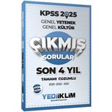 2025 KPSS Genel Yetenek Genel Kültür Son 4 Yıl Tamamı Çözümlü Çıkmış Sorular Yediiklim Yayınları