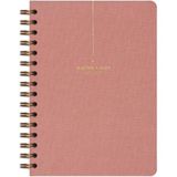 2026-2027 A5 Keten Akademik Ajanda Spiralli 15X21 cm - 17 Aylık Pembe