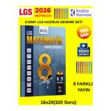 2026 8.Sınıf Lgs Hazırlık Matematik 8 Farklı Yayın Branş Deneme 16X20+Android Kalem