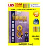 2026 8.Sınıf Lgs Hazırlık Türkçe 16X20(320 Soru)8 Farklı Yayın Branş Deneme+Kalem